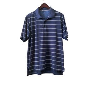 Adidas Men’s Climate Cool Blue Striped Golf Polo- Size Medium